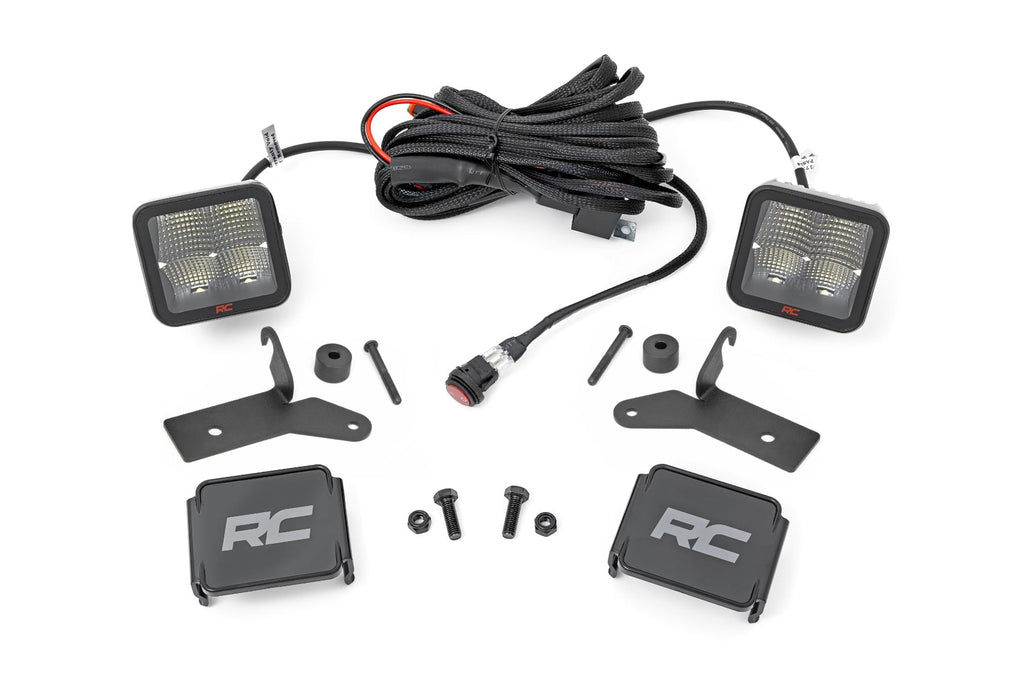LED Light Kit Hinge Mount 2 Inch Spectrum Pair Jeep Gladiator JT/Wrangler JL (18-26) Rough Country