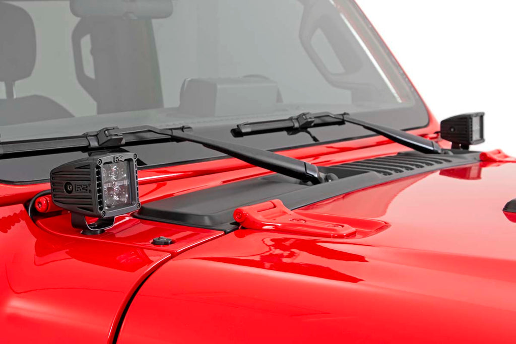LED Light Kit Cowl Mount 2 Inch Spectrum Pair Jeep Gladiator JT/Wrangler JL (18-26) Rough Country