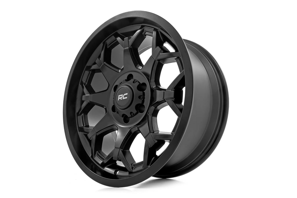 80 Series Wheel One-Piece Semi Gloss Black 20x10 5x5 -19mm Rough Country
