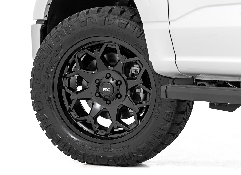 80 Series Wheel One-Piece Semi Gloss Black 20x10 5x5 -19mm Rough Country