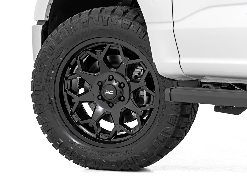 80 Series Wheel One-Piece Semi Gloss Black 20x10 6x135 -19mm Rough Country