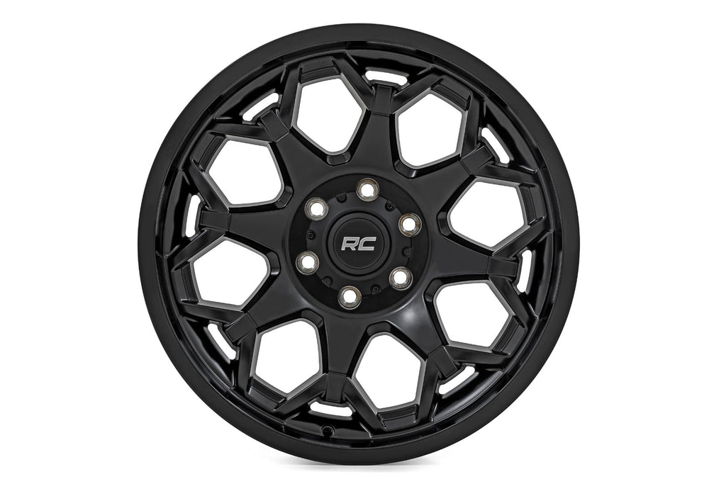 80 Series Wheel One-Piece Semi Gloss Black 20x10 5x5 -25mm Rough Country