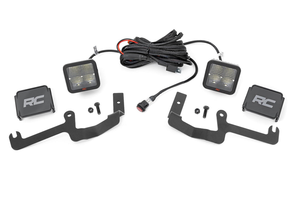 LED Light Kit Ditch Mount 2 Inch Spectrum Pair Spot Chevy Silverado 1500 (19-26) Rough Country