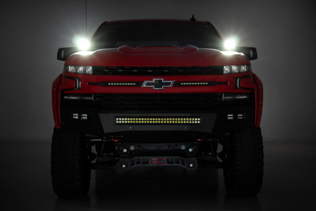 LED Light Kit Ditch Mount 2 Inch Spectrum Pair Spot Chevy Silverado 1500 (19-26) Rough Country