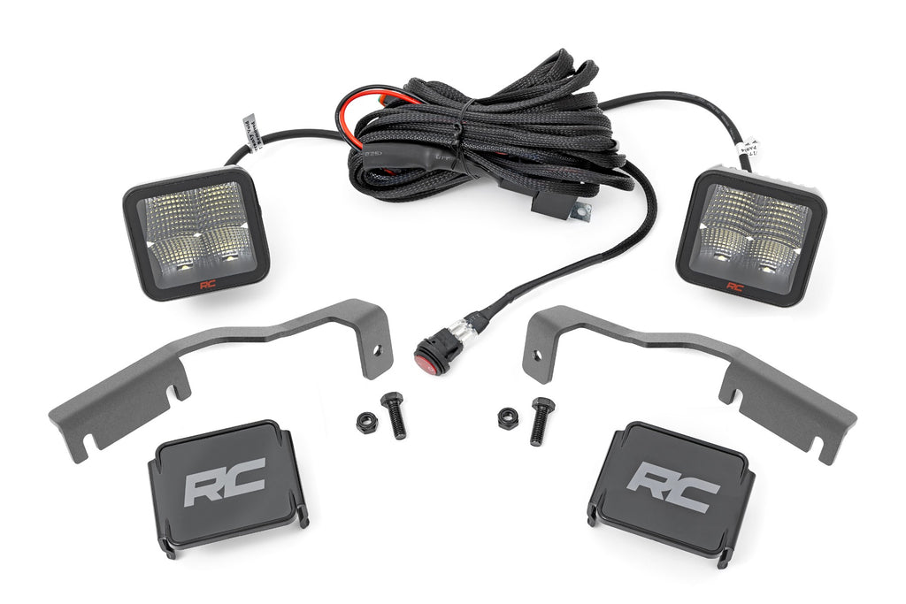 LED Light Kit Ditch Mount 2 Inch Spectrum Pair Spot Nissan Frontier (22-26) Rough Country