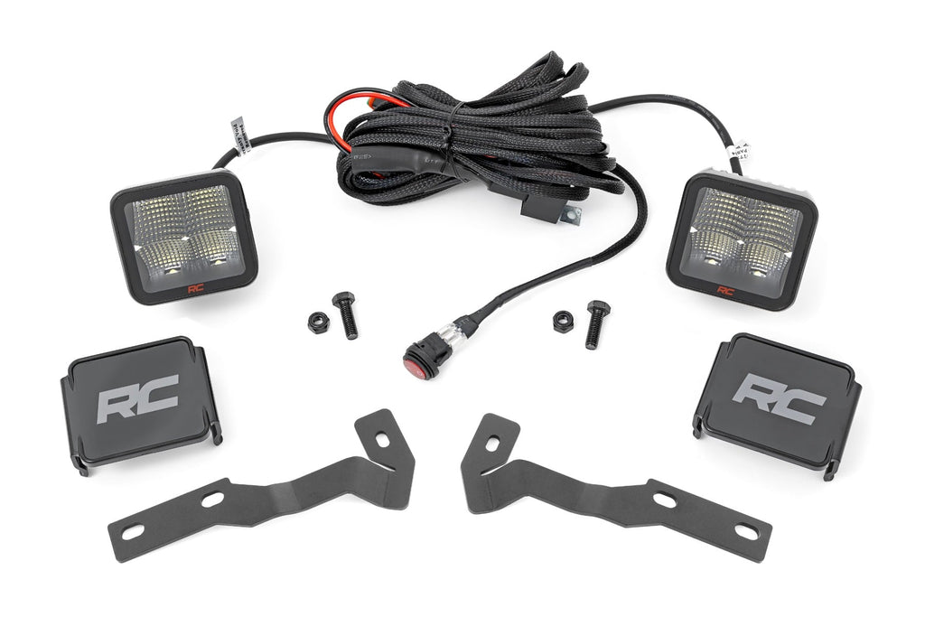 LED Light Kit Ditch Mount 2 Inch Spectrum Pair Spot Toyota Tacoma (16-23) Rough Country