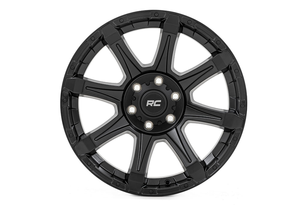 81 Series Wheel One-Piece Semi Gloss Black 20x9 6x5.5 -12mm Rough Country