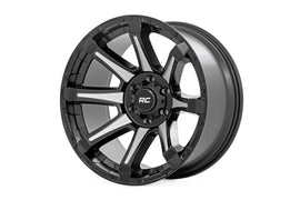 81 Series Wheel One-Piece Semi Gloss Black w/machined spokes 20x10 6x5.5 -19 Rough Country