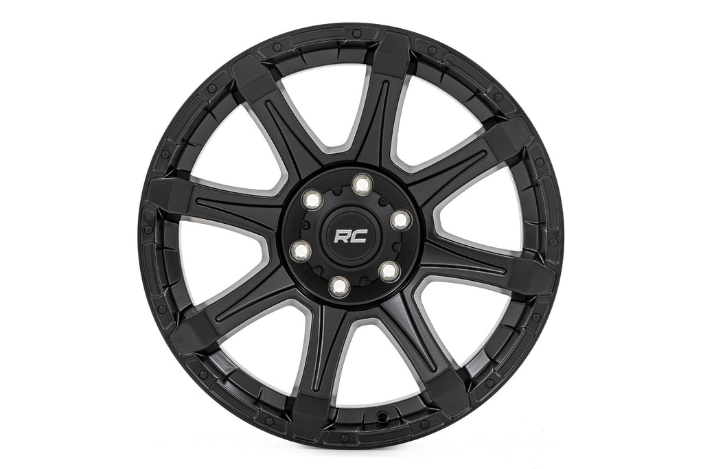 81 Series Wheel One-Piece Semi Gloss Black 20x10 6x5.5 -25mm Rough Country