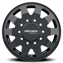 Load image into Gallery viewer, Mayhem Dually Wheels Challenger 8181 FB 22x8.25 Front Dually Full Black 169 Off Set 10 Lug 11.28 BSM 170.1 Bore Cast Aluminum