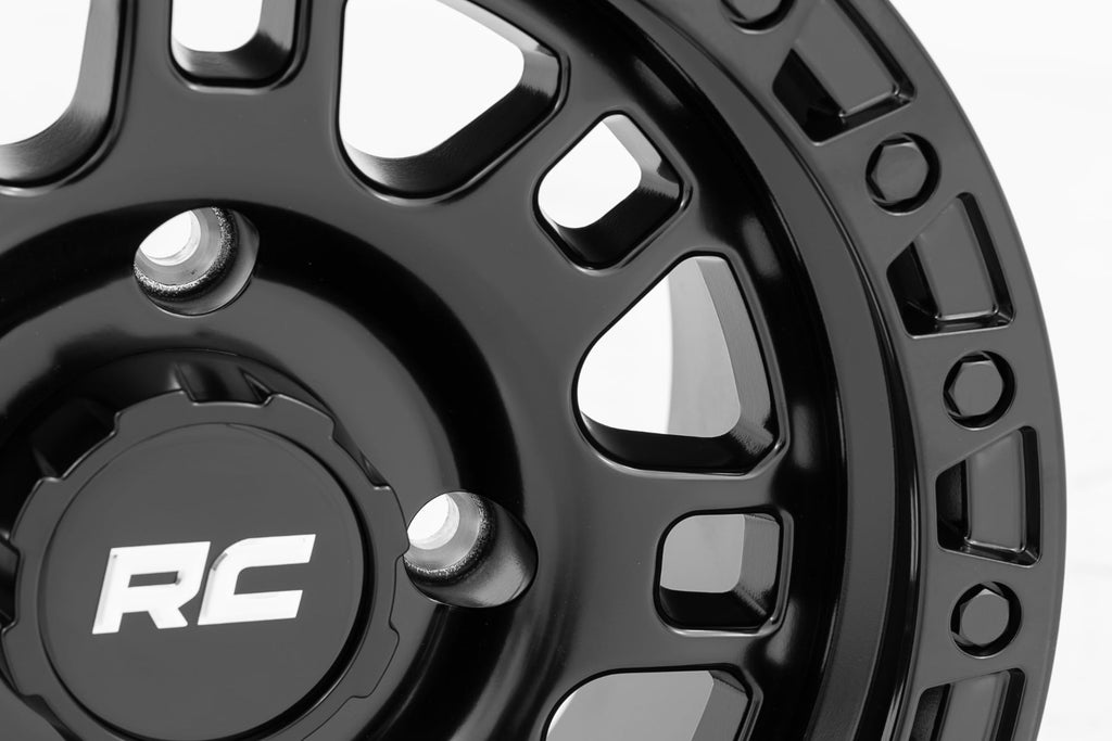 82 Series Wheel UTV Semi Gloss Black 15x7 4x110 +10mm Rough Country