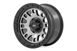 82 Series Wheel One-Piece Machined Semi Gloss Black 15x8 5x4.5 -19mm Rough Country