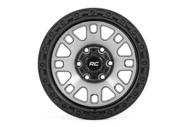 82 Series Wheel One-Piece Machined Semi Gloss Black 15x8 5x4.5 -19mm Rough Country