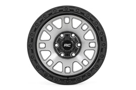 82 Series Wheel One-Piece Machined Semi Gloss Black 17x9 6x5.5 -12mm Rough Country