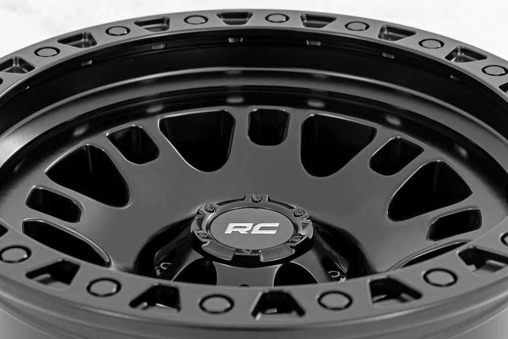 82 Series Wheel One-Piece Semi Gloss Black 17x9 6x135 -12mm Rough Country