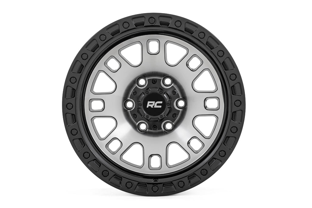 82 Series Wheel One-Piece Machined Semi Gloss Black 17x9 5x5 -12mm Rough Country