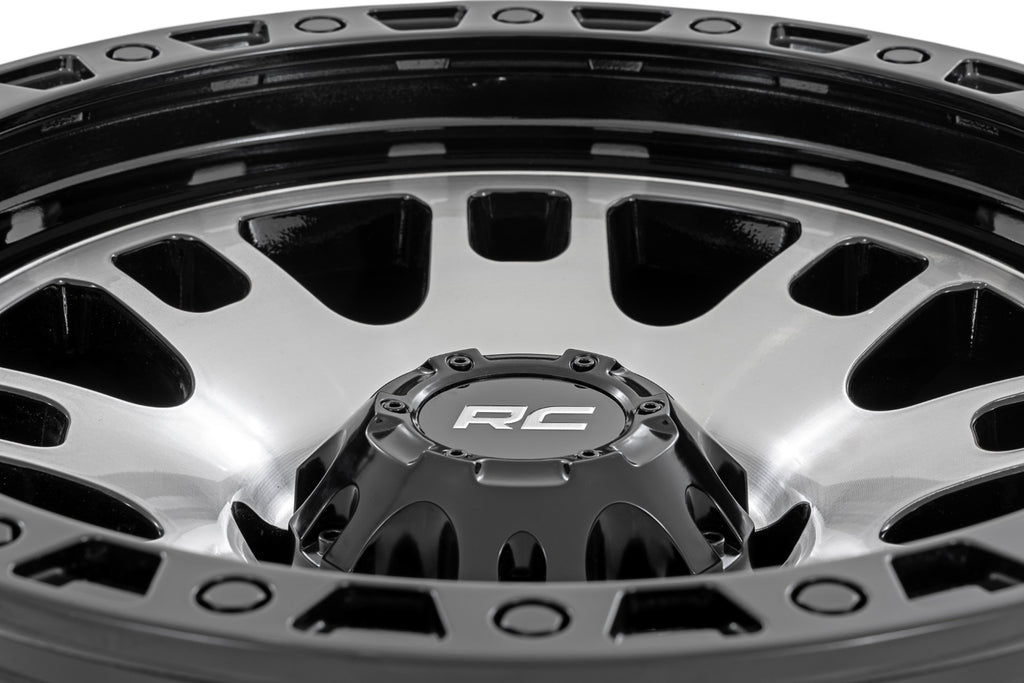 82 Series Wheel One-Piece Machined Semi Gloss Black 17x9 5x5 -12mm Rough Country