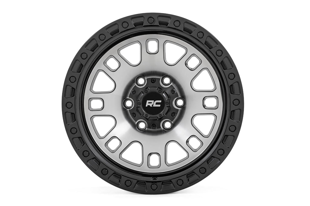 82 Series Wheel One-Piece Machined Semi Gloss Black 18x9 6x5.5 -12mm Rough Country