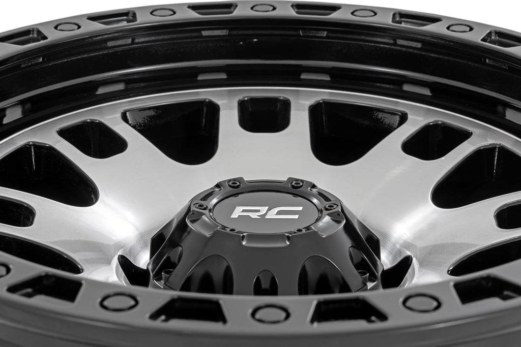 82 Series Wheel One-Piece Machined Semi Gloss Black 18x9 6x5.5 -12mm Rough Country