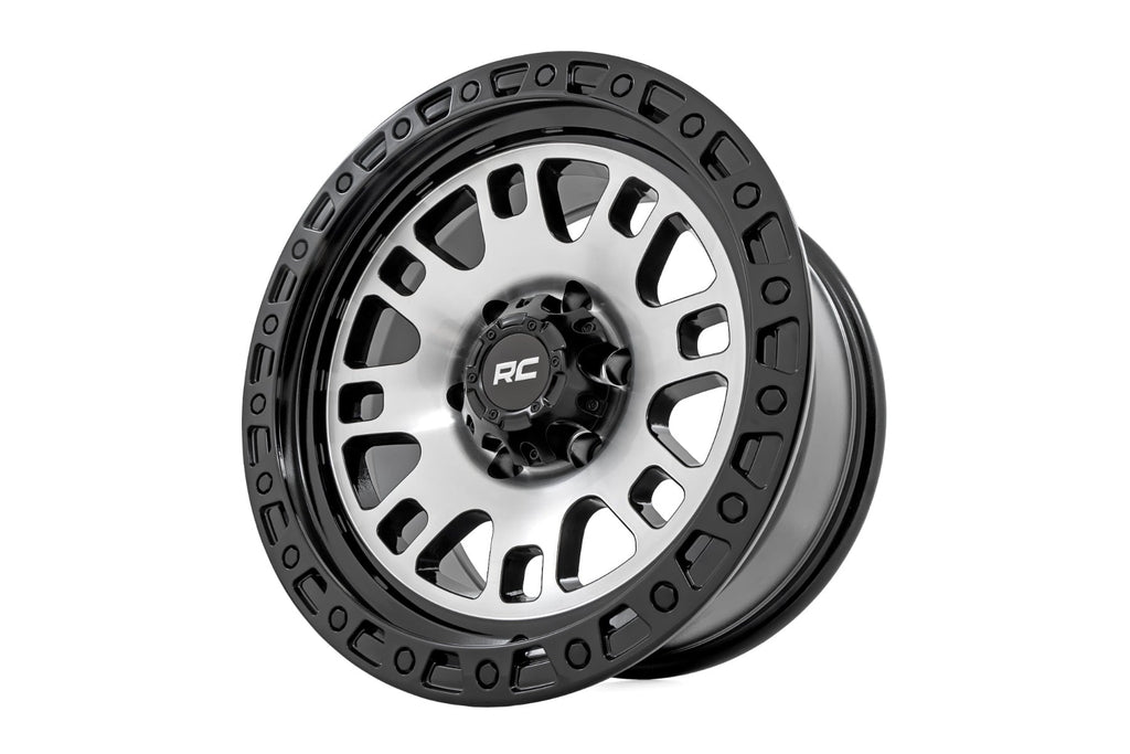 82 Series Wheel One-Piece Machined Semi Gloss Black 18x9 6x5.5 -12mm Rough Country