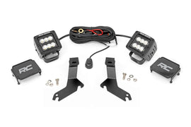 LED Light Kit Ditch Mount 2 Inch Black Pair Flood Chevy Silverado 1500 (99-06)/Tahoe (00-06) Rough Country