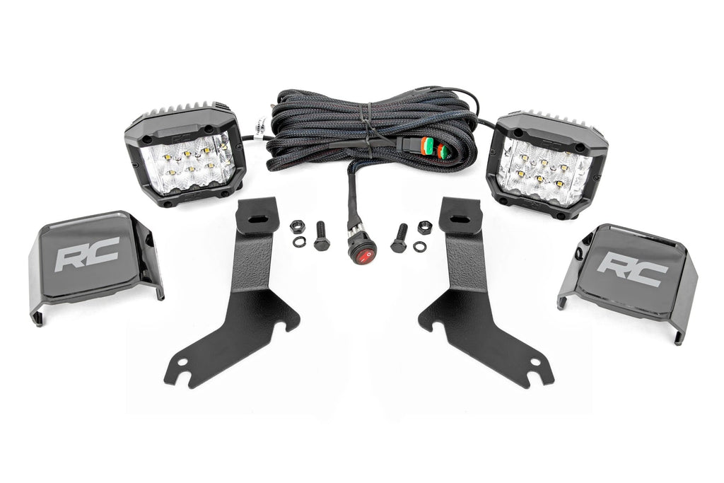 LED Light Kit Ditch Mount 3 Inch OSRAM Wide Chevy Silverado 1500 (99-06)/Tahoe (00-06) Rough Country