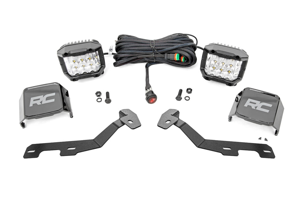 LED Light Kit Ditch Mount 3 Inch OSRAM Wide Ram 1500 2WD/4WD (2019-2026) Rough Country