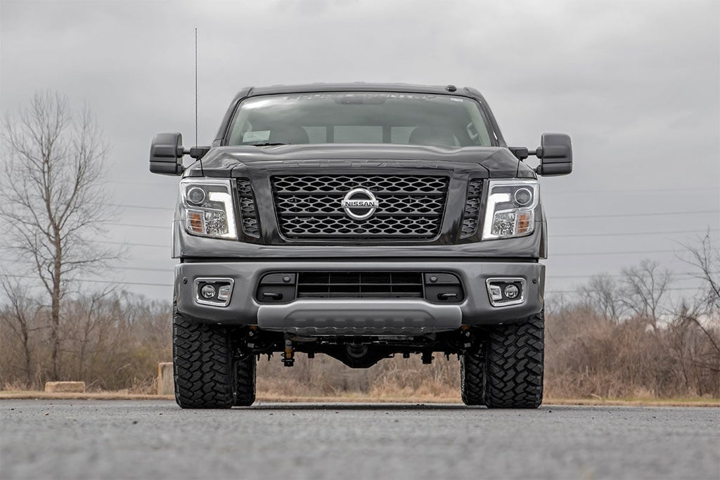 3 Inch Lift Kit N3 Struts & Shocks Red Nissan Titan 4WD (2017-2024) Rough Country