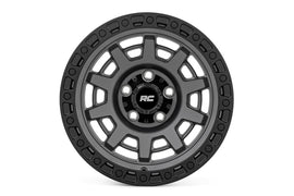 85 Series Wheel One-Piece Gunmetal Gray/Black 15x8 5x5.5 -19mm Rough Country