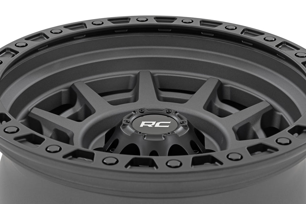 85 Series Wheel Simulated Beadlock Gunmetal Gray/Black 17x9 8x6.5 +0 Rough Country