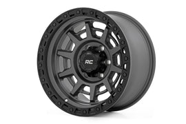 85 Series Wheel Simulated Beadlock Gunmetal Gray/Black 17x9 5x4.5 -12mm Rough Country