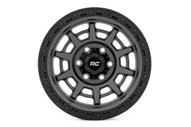 85 Series Wheel Simulated Beadlock Gunmetal Gray/Black 17x9 6x5.5 +25mm Rough Country