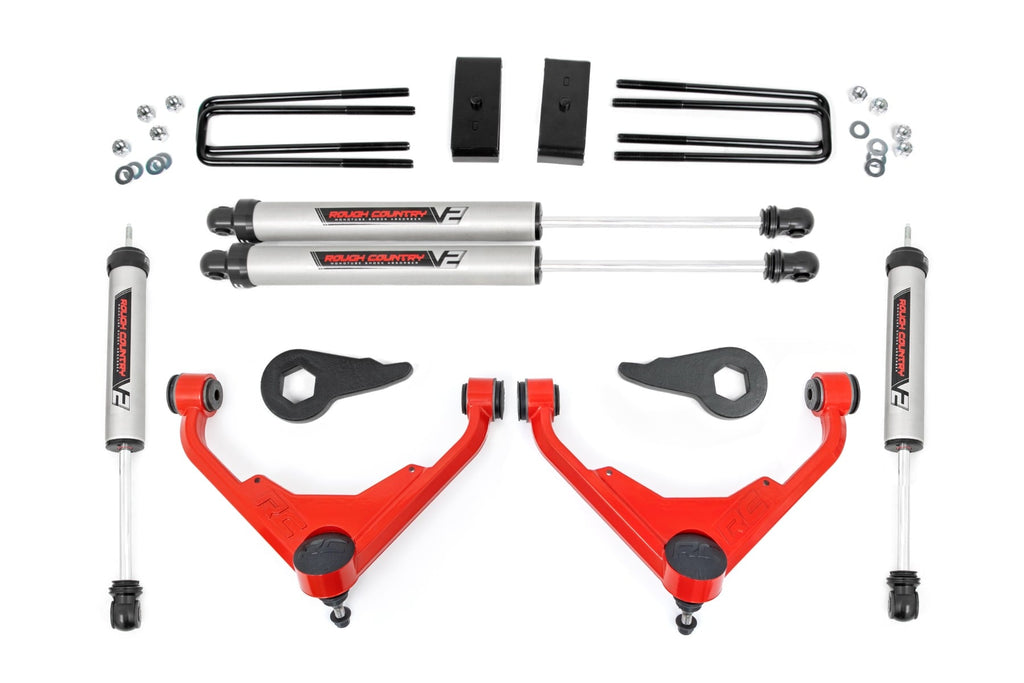 3 Inch Lift Kit FT Code V2 Red Silverado/Sierra 2500HD/3500HD/Suburban 2500/Yukon XL 2500 (01-10) Rough Country