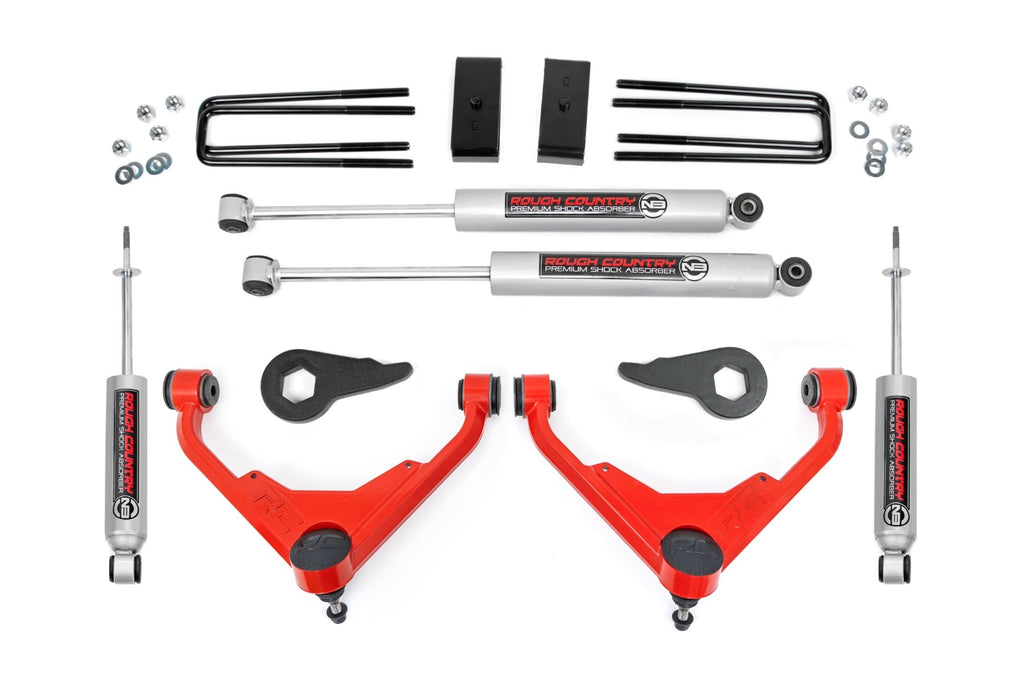3 Inch Lift Kit FK/FF Code Red Silverado/Sierra 2500 HD Suburban/Yukon XL 2500 (01-10) Rough Country