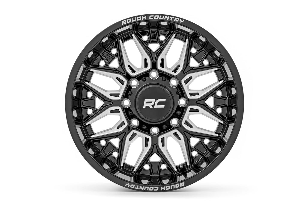 86 Series Wheel One-Piece Gloss Black 20x10 8x170 -19mm Rough Country