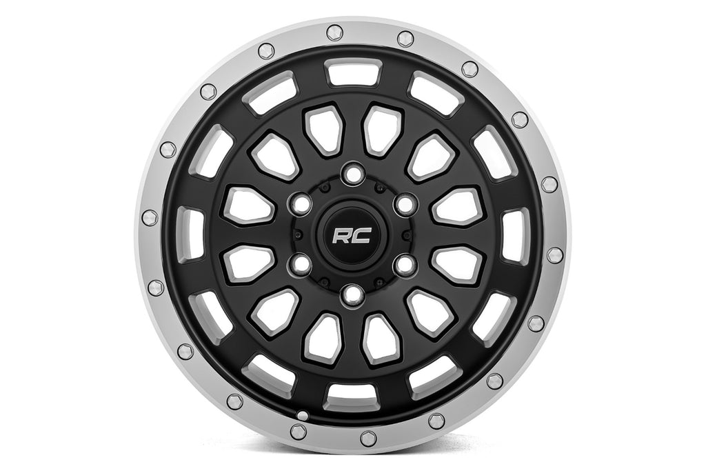 87 Series Wheel Simulated Beadlock Black/Machined 17x8.5 6x5.5 +0mm Rough Country