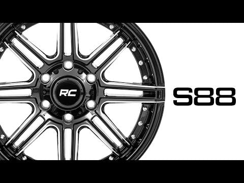 88 Series Wheel One-Piece Gloss Black 22x10 6x135 -19mm Rough Country