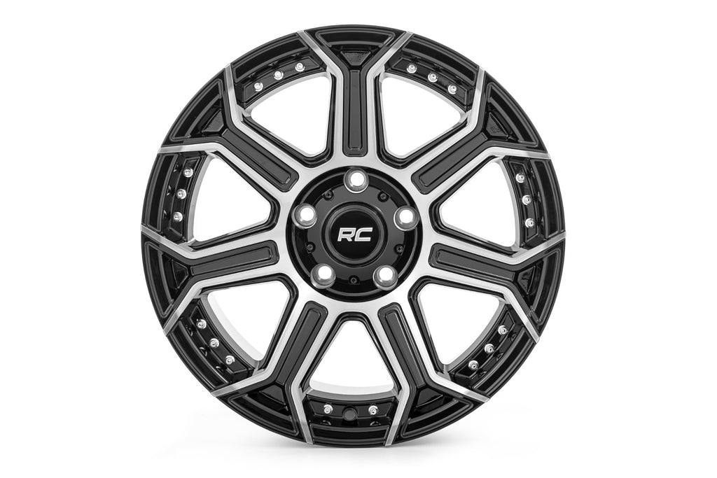 89 Series Wheel One-Piece Black Machined Gun Metal 17x9 5x4.5 -12mm Rough Country