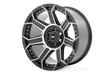 Cargar imagen en el visor de la galería, 89 Series Wheel One-Piece Black Machined Gun Metal 22x10 6x5.5 -25mm Rough Country
