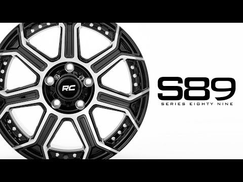 89 Series Wheel One-Piece Black Machined Gun Metal 22x10 6x135 -19mm Rough Country