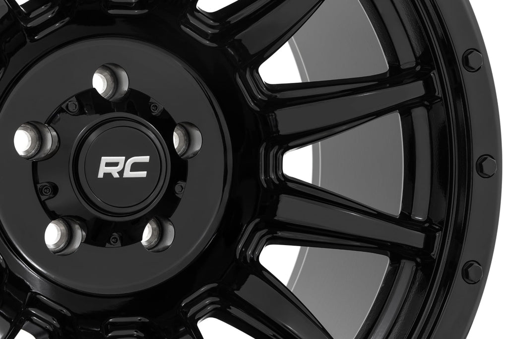90 Series Wheel One-Piece Gloss Black 18x9 6x5.5 0mm Rough Country