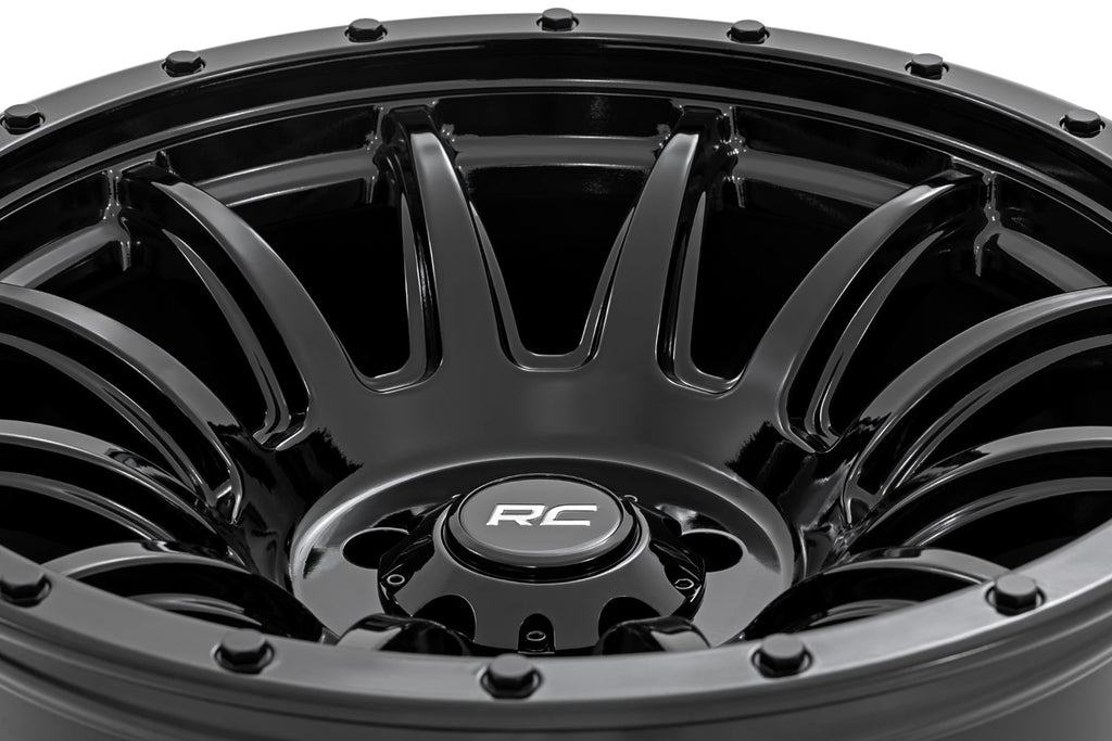 90 Series Wheel One-Piece Gloss Black 18x9 6x5.5 -12mm Rough Country
