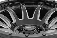 Load image into Gallery viewer, 90 Series Wheel One-Piece Gloss Black w/machined spokes 18x9 6x5.5 -12mm Rough Country