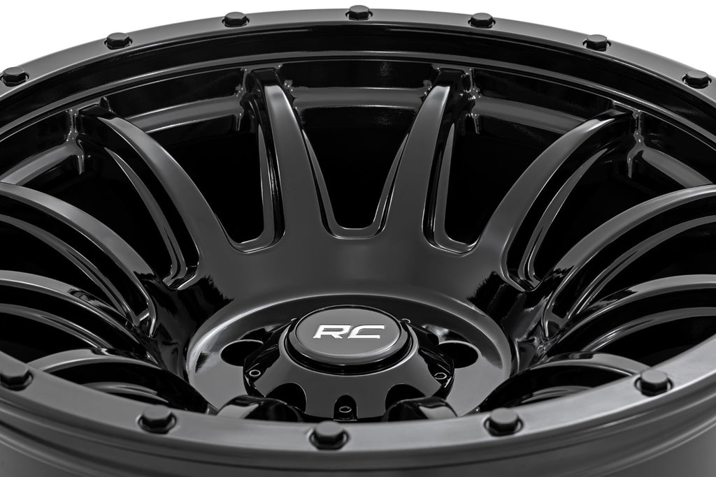 90 Series Wheel One-Piece Gloss Black 20x9 6x5.5 -12mm Rough Country