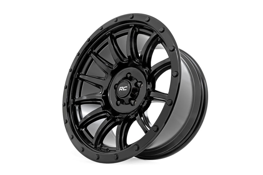 90 Series Wheel One-Piece Gloss Black 20x10 8x170 -19mm Rough Country