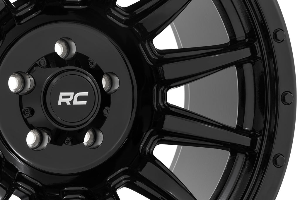 90 Series Wheel One-Piece Gloss Black 20x10 8x170 -19mm Rough Country