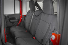 Load image into Gallery viewer, Jeep Neoprene Seat Cover Set Black 18-20 Wrangler JL Unlimited w/Rear Center Armrest Rough Country