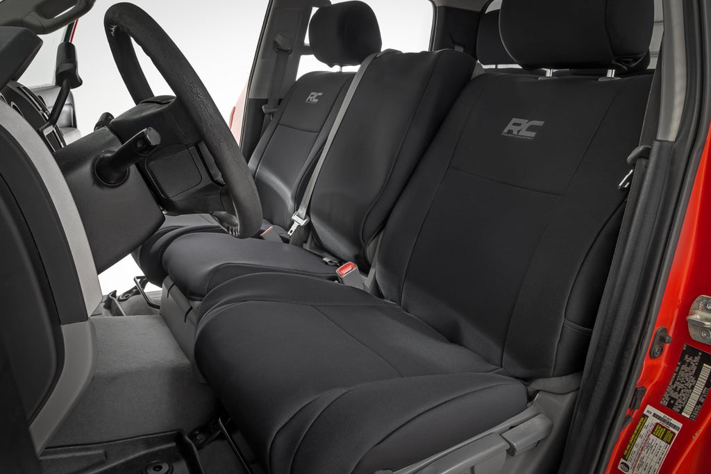 Seat Covers Black FR w/ Console Cover and Rear Toyota Tundra 2WD/4WD (07-13) Rough Country