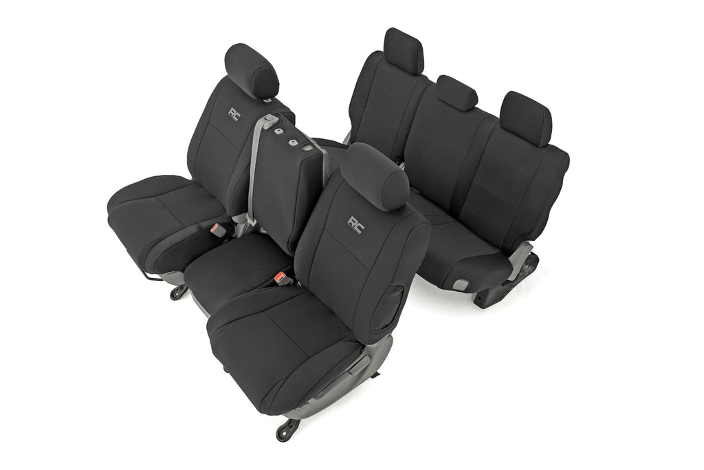 Seat Covers Gray FR w/ Console Cover and Rear Toyota Tundra 2WD/4WD (07-13) Rough Country