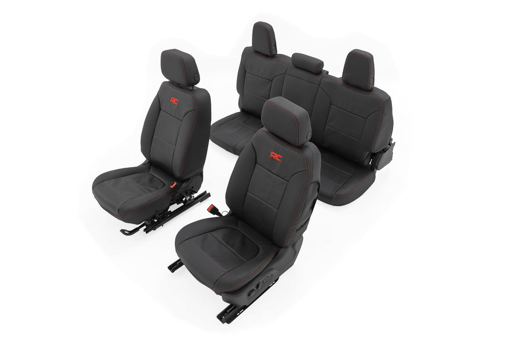 Leather Seat Covers FR Bucket RR 60/40 Chevy/GMC Sierra 1500 (19-25)/Silverado 1500 (19-26) Rough Country